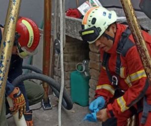 Rescata Protección Civil a hombre que se desmayó en el interior de una cisterna